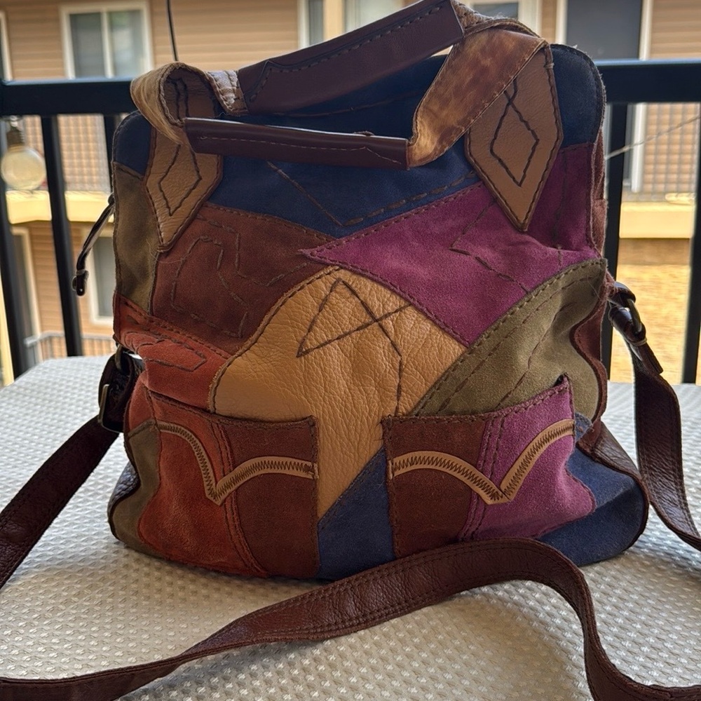 Lucky Vintage Multicolor Patchwork Shoulder flap bag